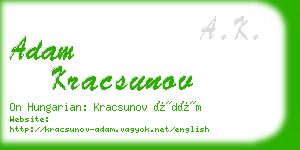 adam kracsunov business card